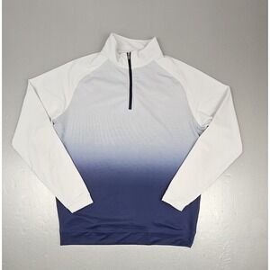 Peter Millar Pullover Mens Medium Qt Zip Blue Ombre Performance Stretch Golf